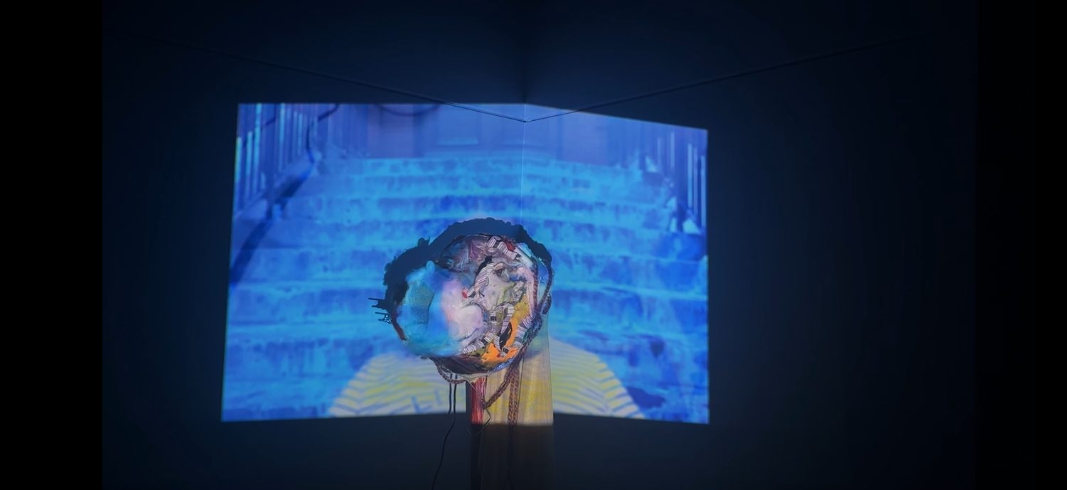 Finished sculpture projected at home