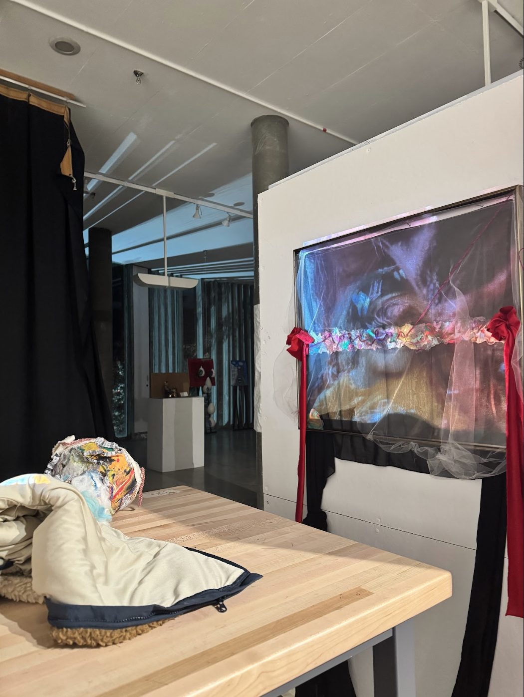 Booth and projected frame installed in the room