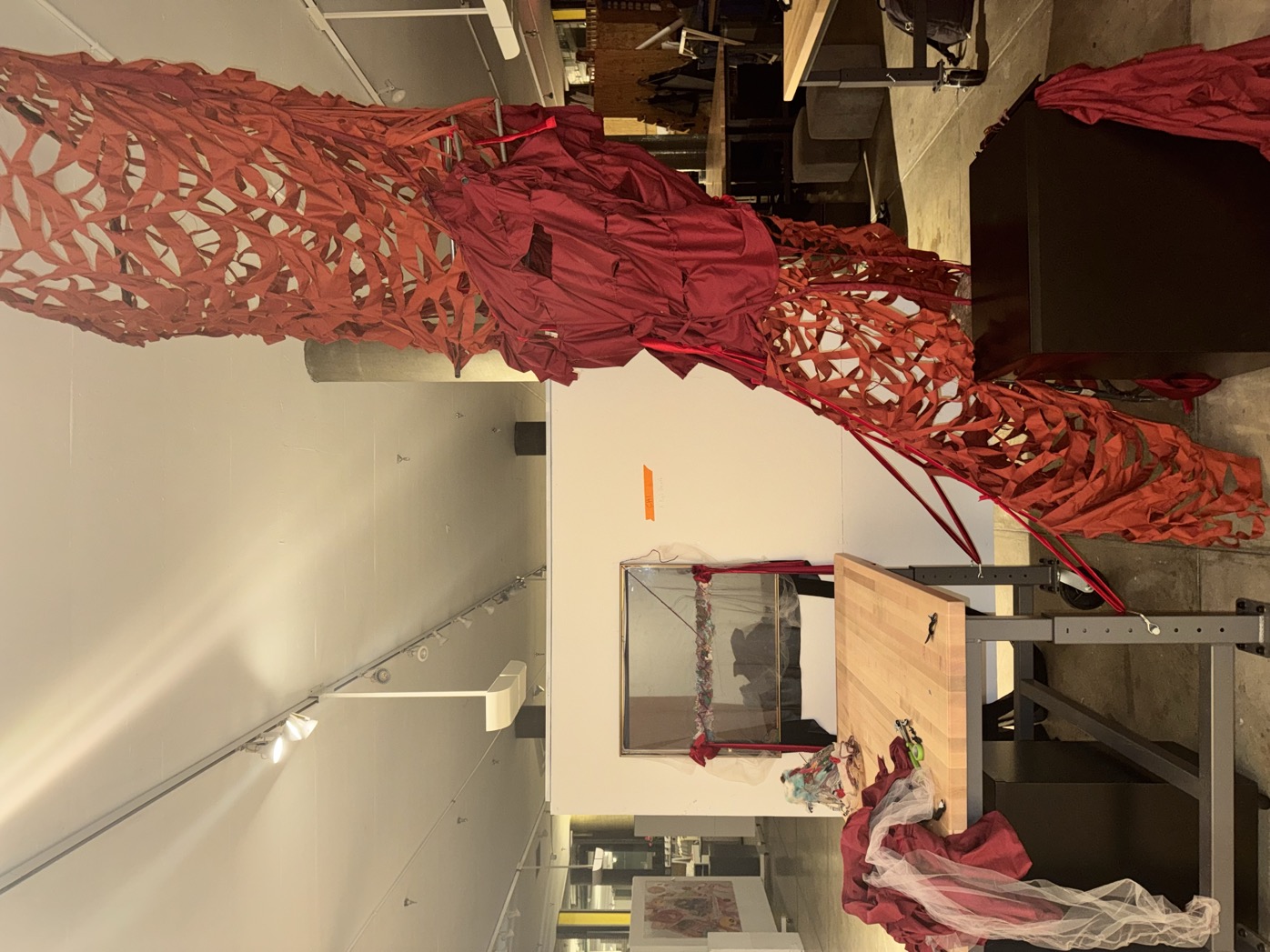 Scale reference of the netted sculpture